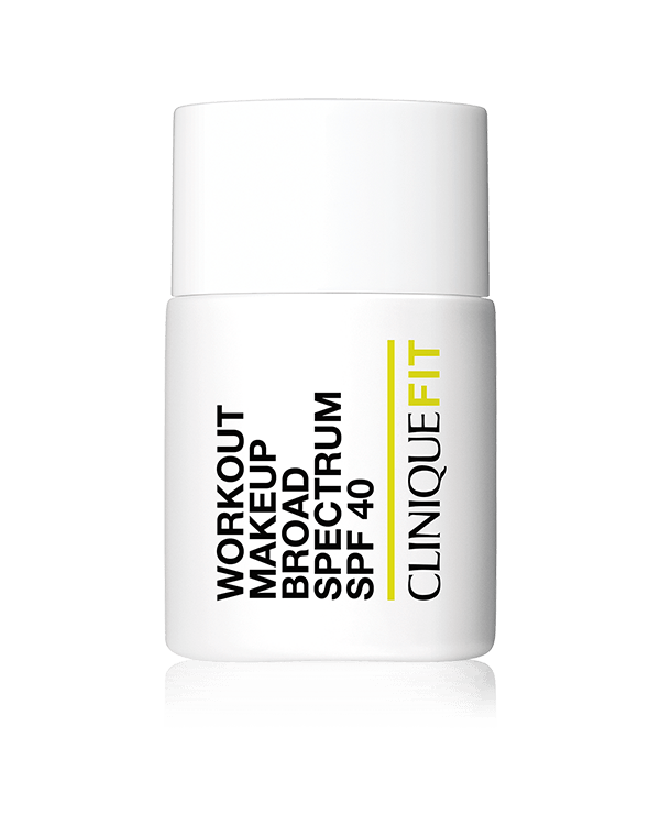Clinique FIT™ Workout Makeup Broad Spectrum SPF 40, Odświeżający, lekki podkład, który utrzymuje się przez całe 12 godzin i zapewnia doskonałą ochronę dzięki połączeniu chemicznych i fizycznych filtrów przeciwsłonecznych.