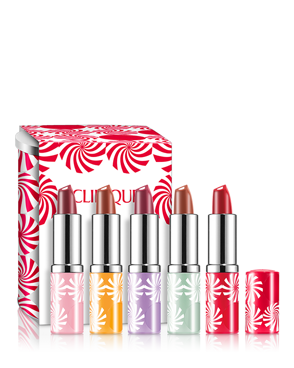 Clinique Kisses: Lipstick Set, Zestaw pięciu całuśnych odcieni z naszej kolekcji Dramatically Different™ Lipstick.&lt;br&gt;